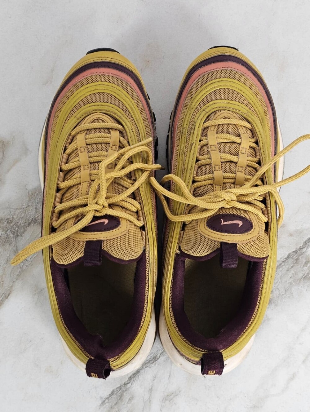 Nike Women's Air Max 97 Running Sneakers Mustard Yellow, Sz 7 - Picture 11 of 12